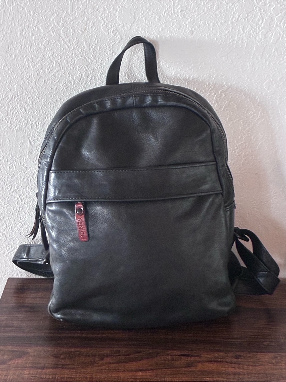 Black Leather Backpack